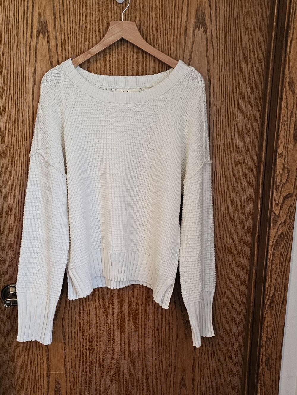 Jessica Simpson Cream Waffle Knit Women's Sweater